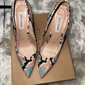 Steve Madden Multi-colored Leopard Print Heels